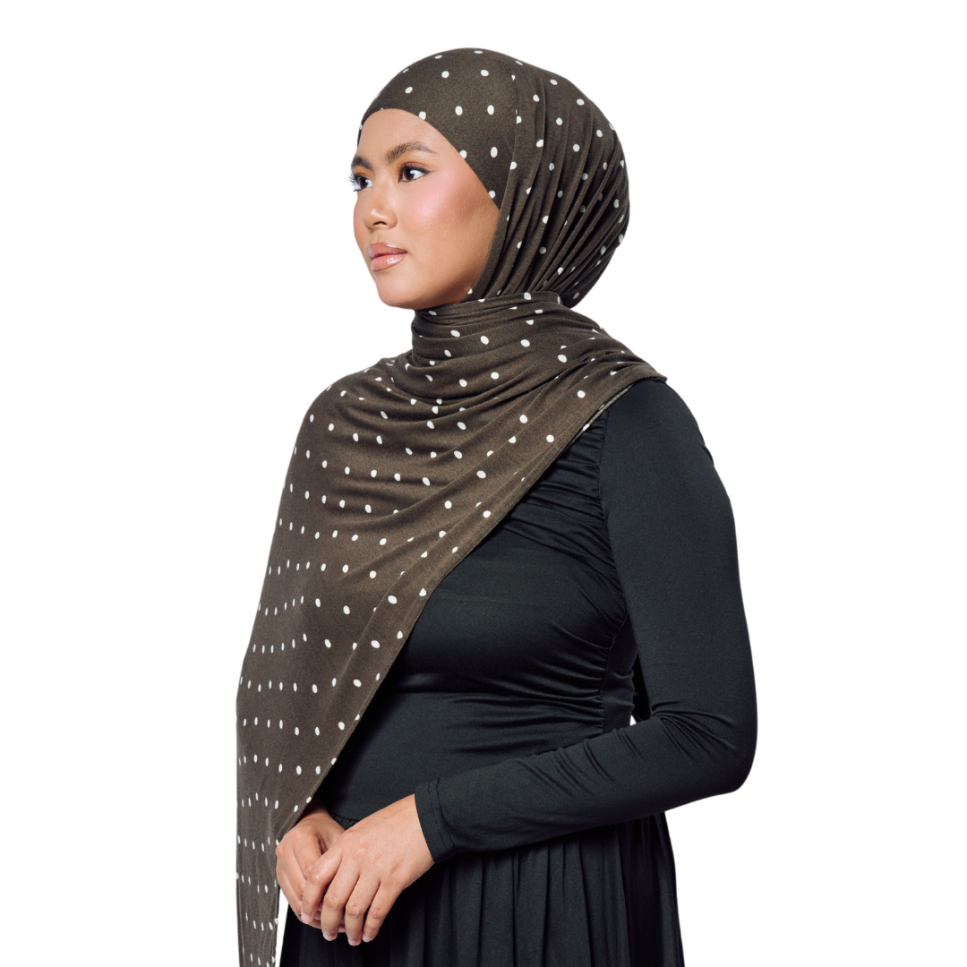 Cocoa-Dot Jersey Hijab