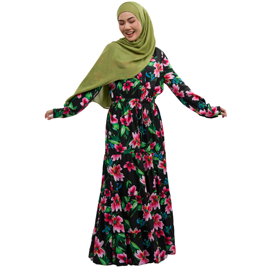 Rayon Maxi Dress 2.0 - Wild Hibiscus Design