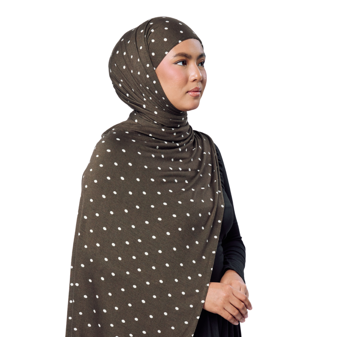Cocoa-Dot Jersey Hijab