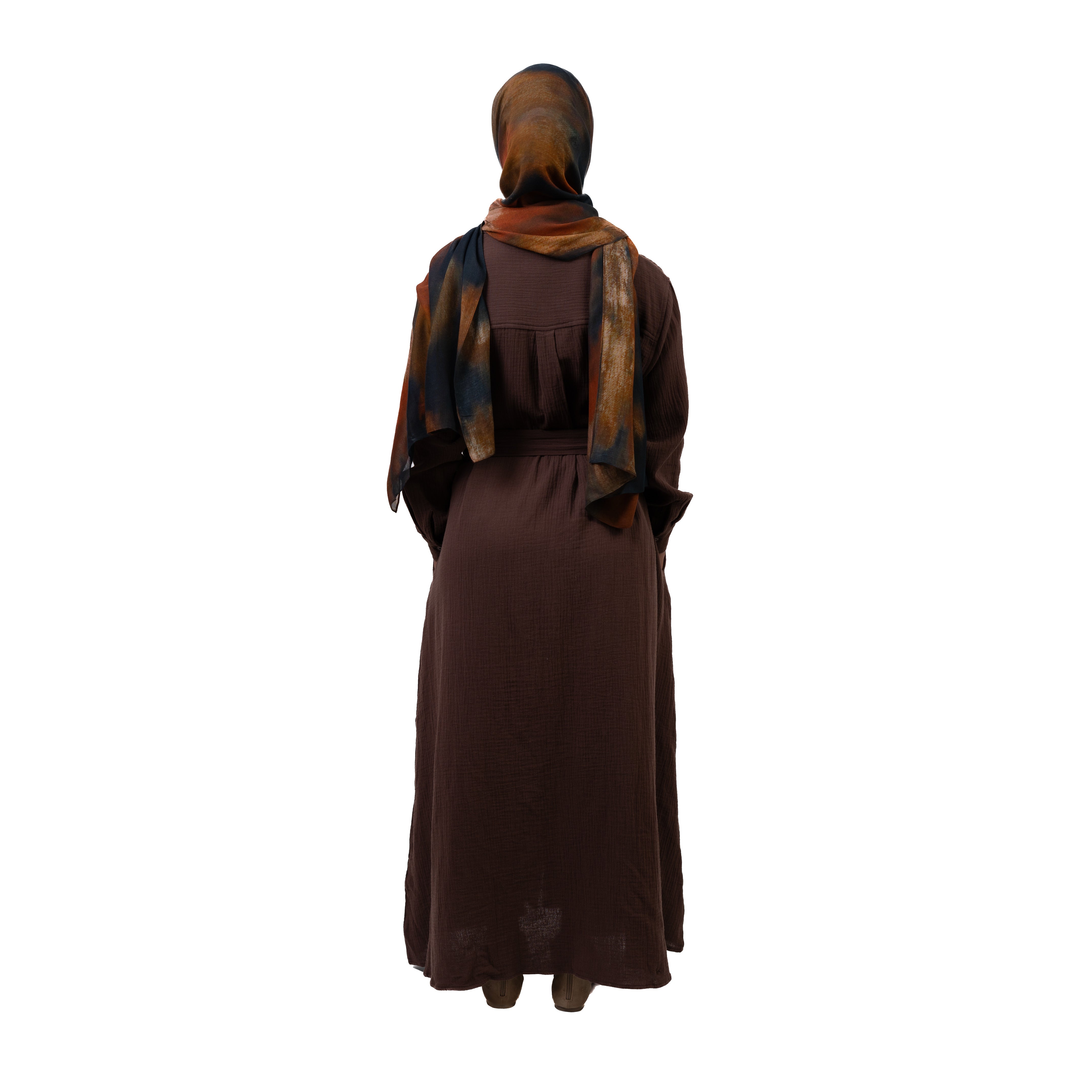 Cotton Maxi Dress - Dark Brown