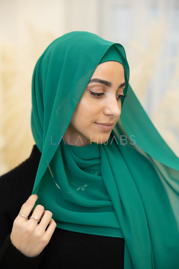 Teal Storm Chiffon Hijab