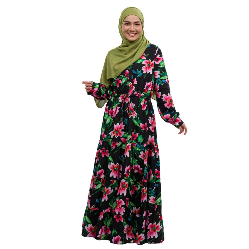 Rayon Maxi Dress 2.0 - Wild Hibiscus Design