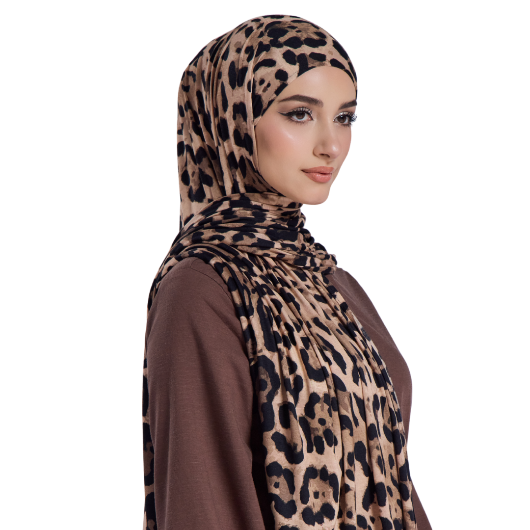 Golden Leopard Jersey Hijab