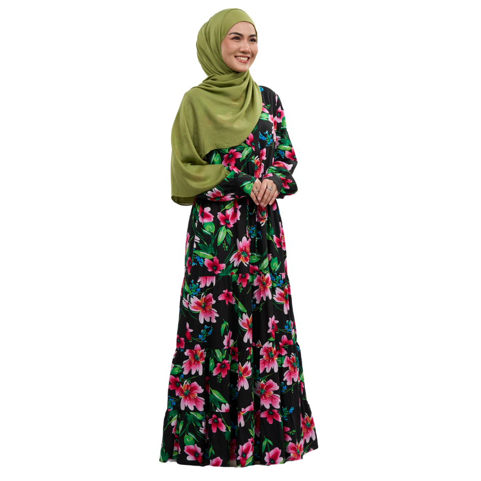 Rayon Maxi Dress 2.0 - Wild Hibiscus Design