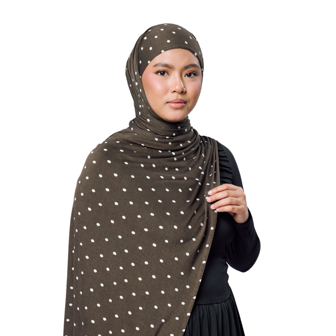 Cocoa-Dot Jersey Hijab