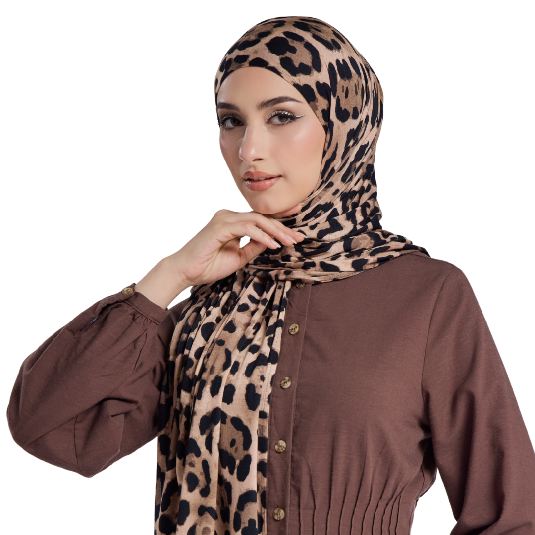Golden Leopard Jersey Hijab