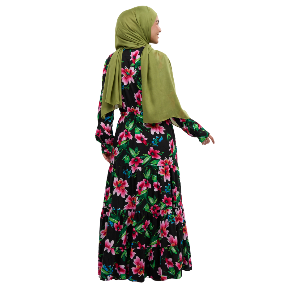 Rayon Maxi Dress 2.0 - Wild Hibiscus Design