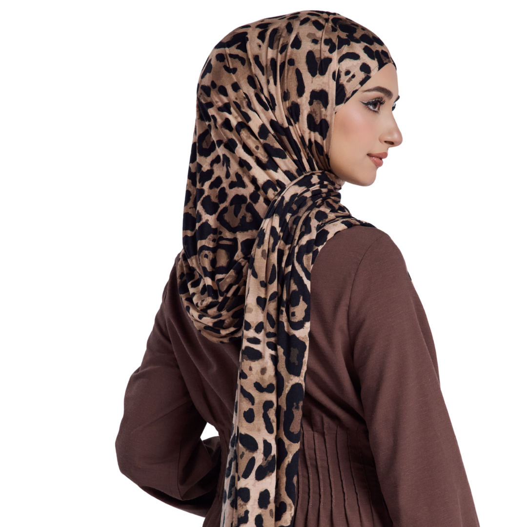 Golden Leopard Jersey Hijab