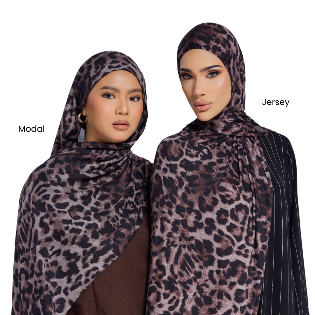 Noir Leopard Modal Hijab