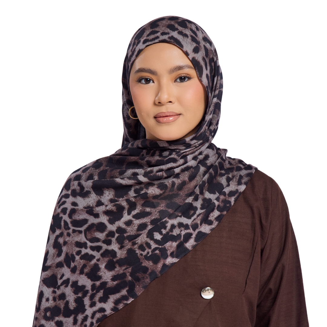 Noir Leopard Modal Hijab