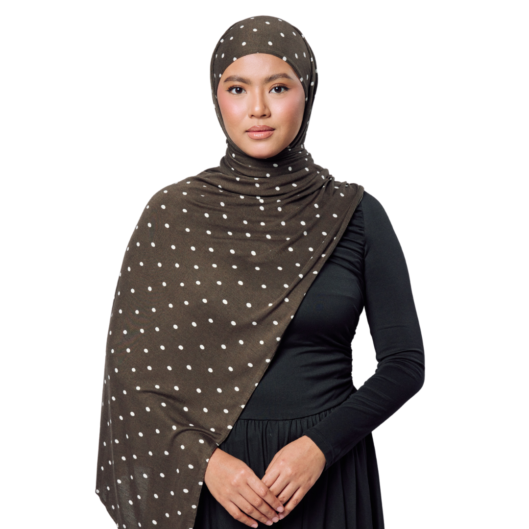 Cocoa-Dot Jersey Hijab