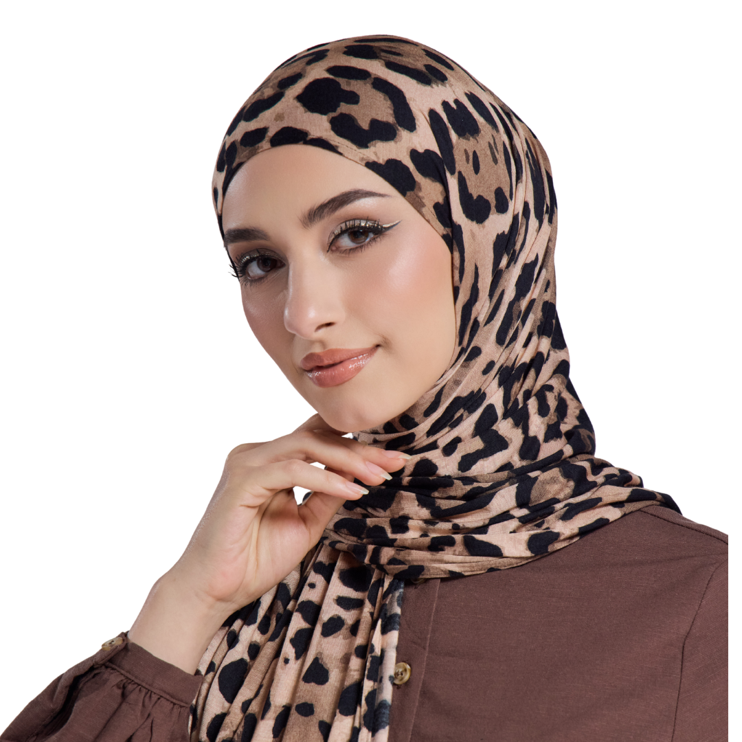 Golden Leopard Jersey Hijab
