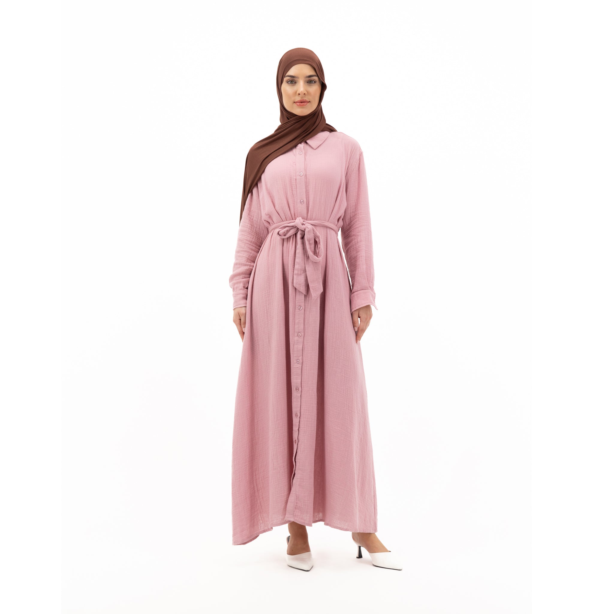 Cotton Maxi Dress - Pastel Pink