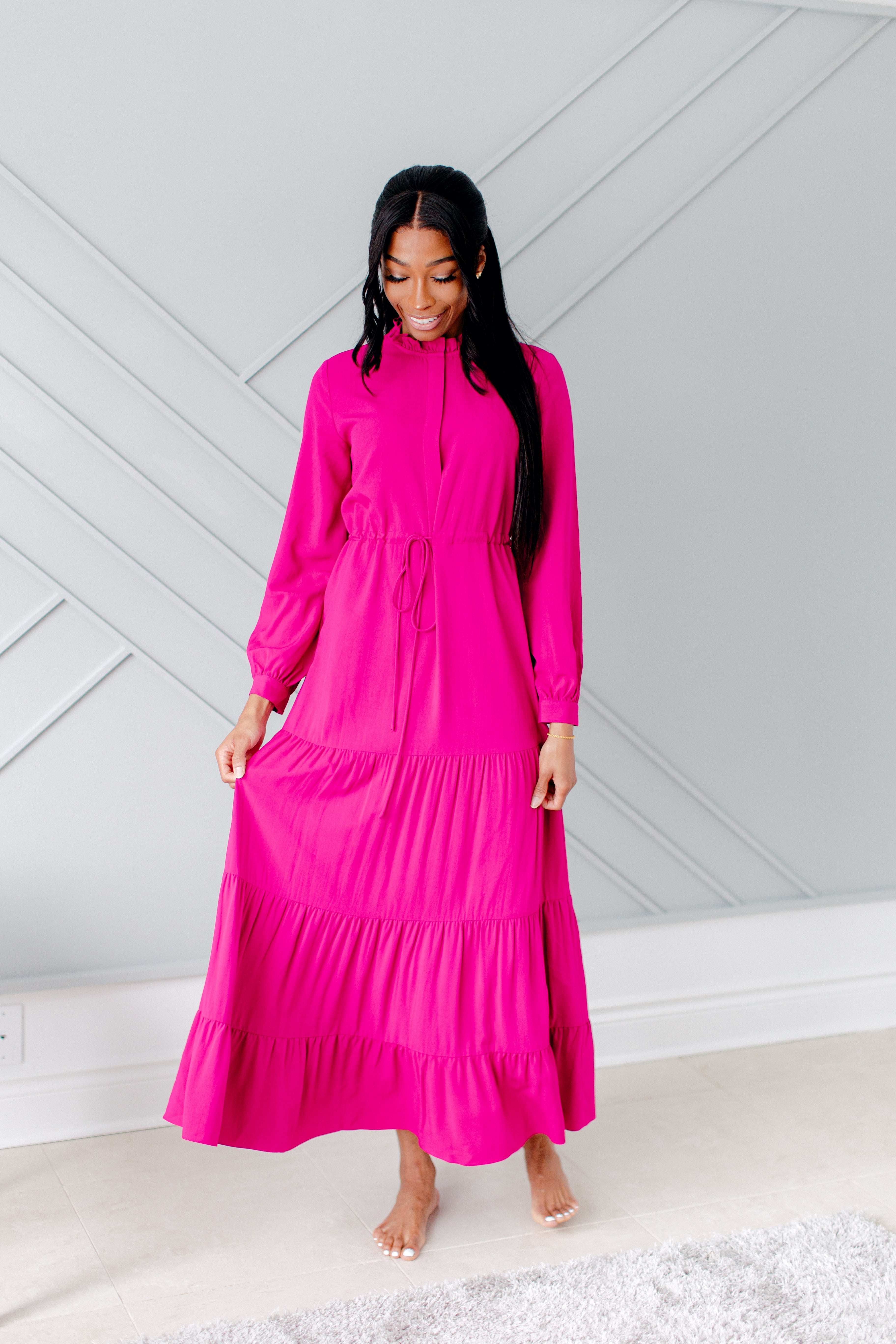 Maxi Dress - Magenta Bloom