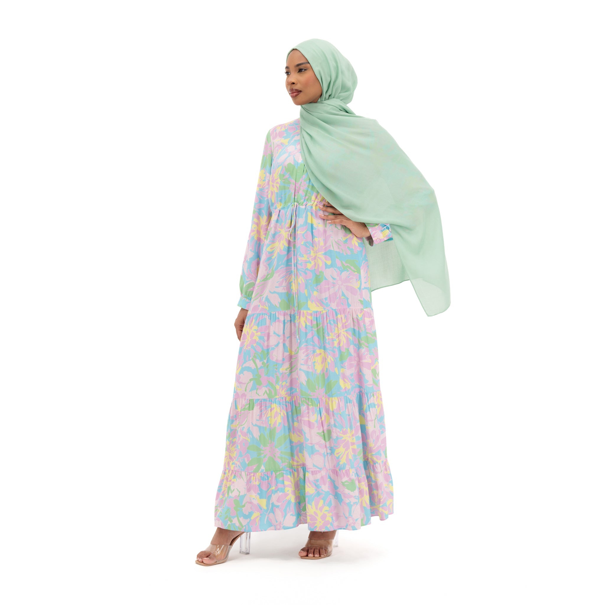 Maxi Dress - Pastel Floral Design