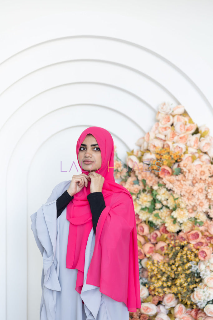 Cerise Pink Chiffon Hijab