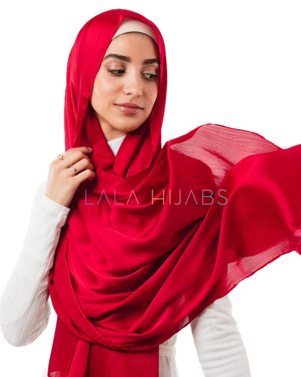 Enchanted Lava Satin Hijab Crinkle Hijabs