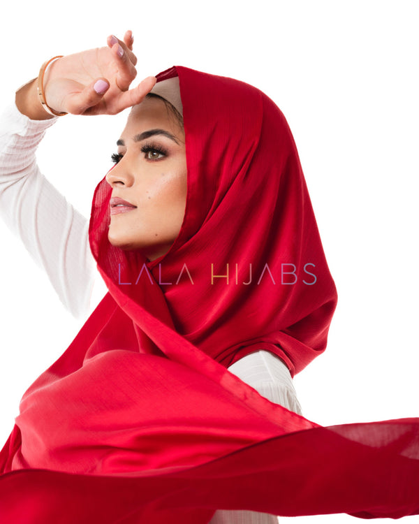 Enchanted Lava Satin Hijab Crinkle Hijabs