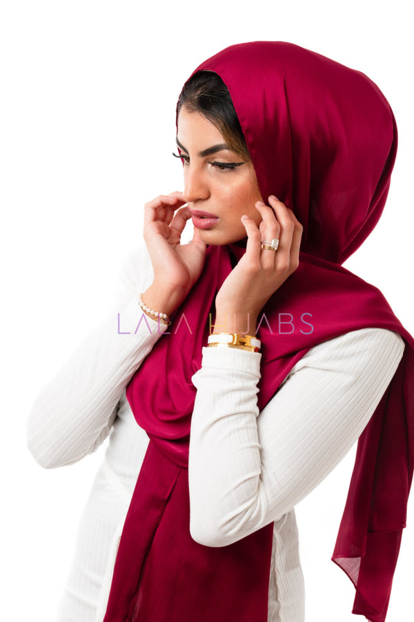 Enchanted Magma Satin Hijab Crinkle Hijabs