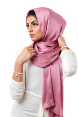 Enchanted Plumeria Satin Hijab Crinkle Hijabs