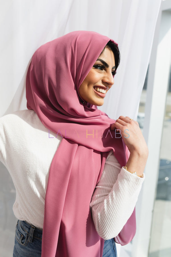 Rose Pink Chiffon Hijab