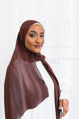 Warm Toned Brown Chiffon Hijab